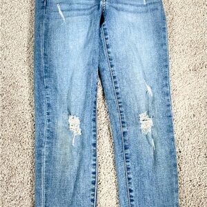 Girl's Classic Blue Distressed Skinny Jeans